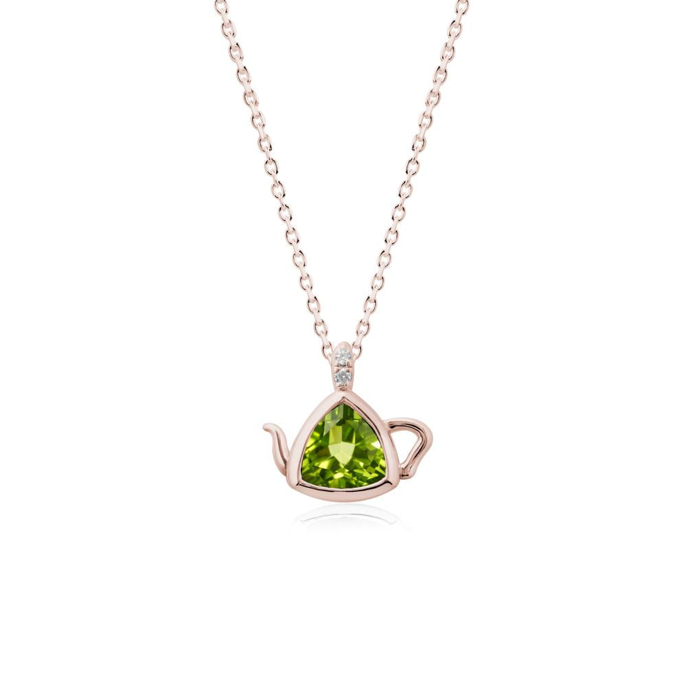 Teapot Inspired Peridot Necklace - LUO Jewelry #metal_14k rose gold