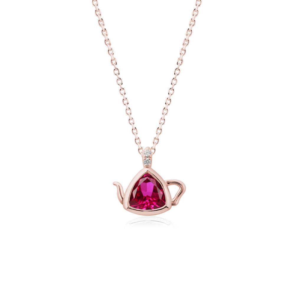Creative Bezel Setting Ruby Pendant - LUO Jewelry #metal_18k rose gold