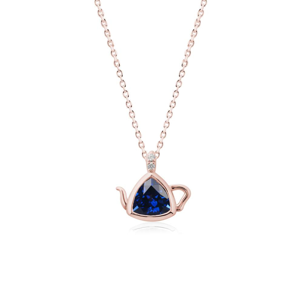 Teapot Inspired Sapphire Necklace - LUO Jewelry #metal_18k rose gold