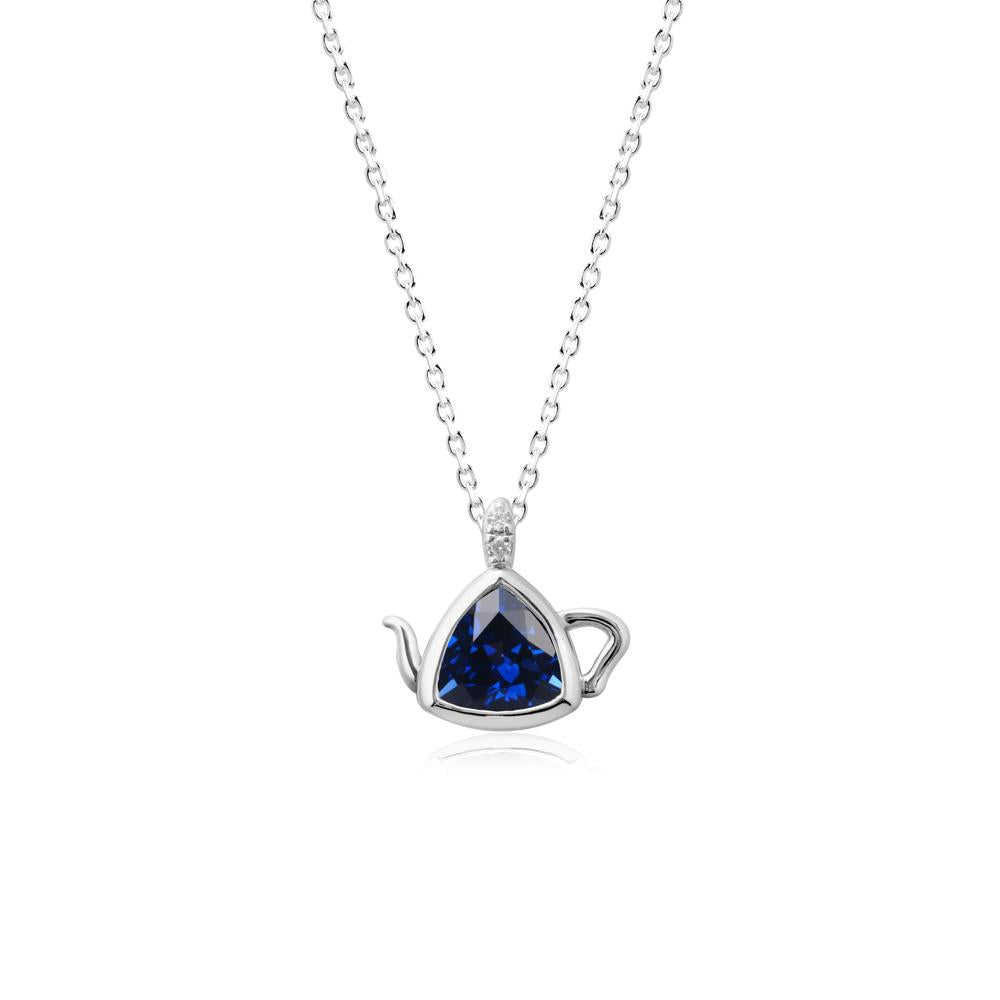 Teapot Inspired Sapphire Necklace - LUO Jewelry #metal_18k white gold