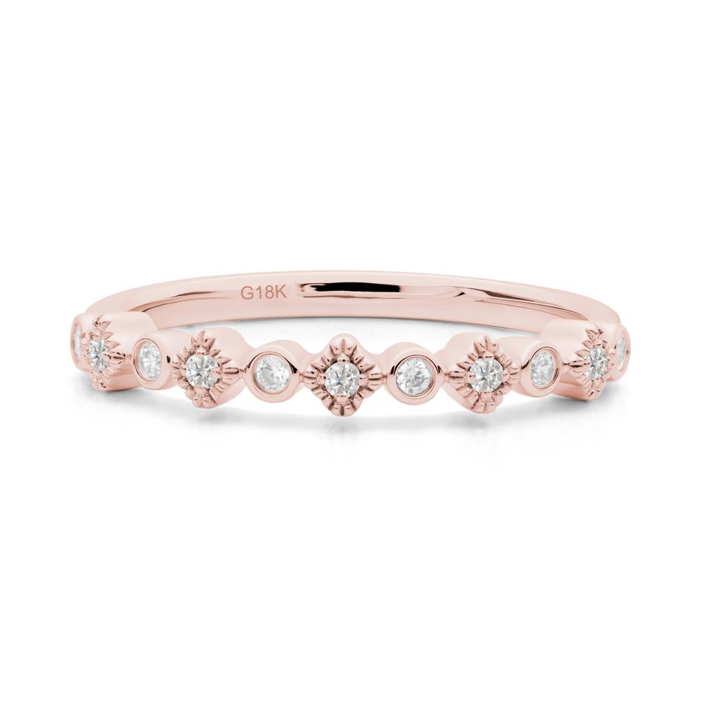 Lucky Clover Cubic Zirconia Stackable Ring - LUO Jewelry #metal_18k rose gold