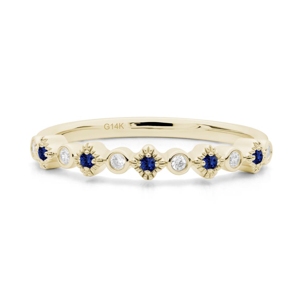 Sapphire and Cubic Zirconia Alternating Eternity Ring - LUO Jewelry #metal_14k yellow gold