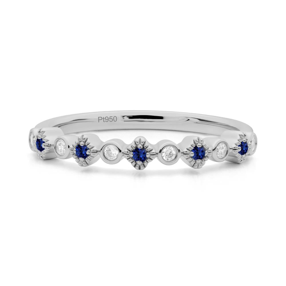 Sapphire and Cubic Zirconia Alternating Eternity Ring - LUO Jewelry #metal_platinum