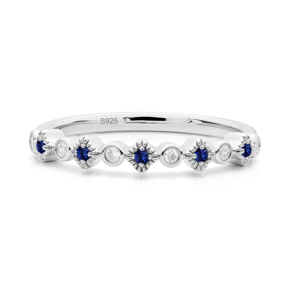 Sapphire and Cubic Zirconia Alternating Eternity Ring - LUO Jewelry #metal_sterling silver