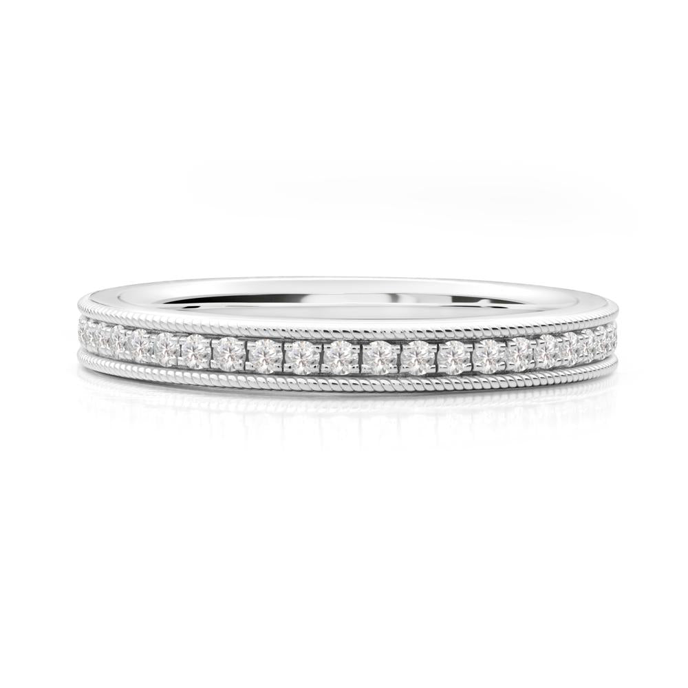 Pave Moissanite Eternity Ring - LUO Jewelry #metal_14k white gold