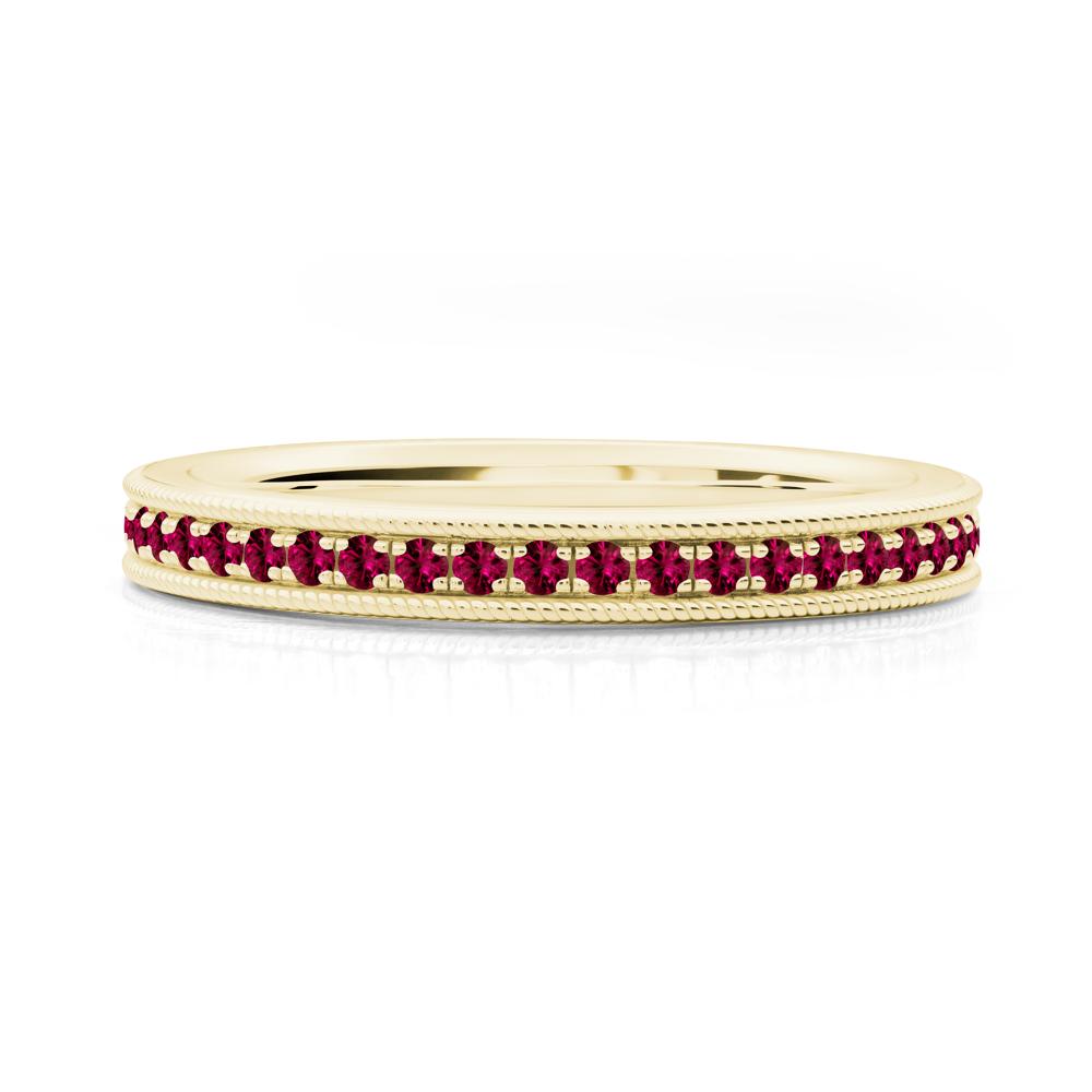 Pave Ruby Eternity Ring - LUO Jewelry #metal_18k yellow gold