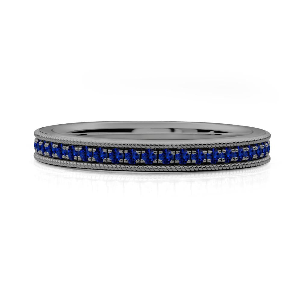 Channel Set Sapphire Band - LUO Jewelry #metal_black finish sterling silver