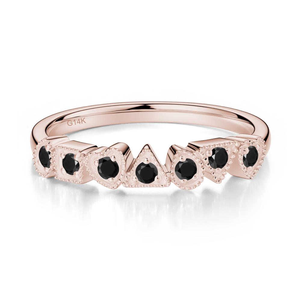 Multi-Shape Black Spinel Ring - LUO Jewelry #metal_14k rose gold