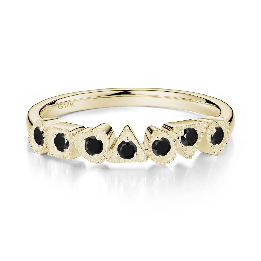 Multi-Shape Black Spinel Ring - LUO Jewelry #metal_14k yellow gold