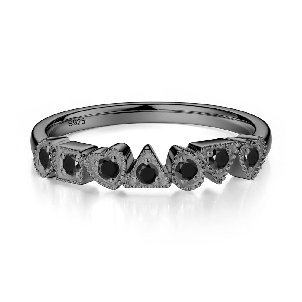 Multi-Shape Black Spinel Ring - LUO Jewelry #metal_black finish sterling silver