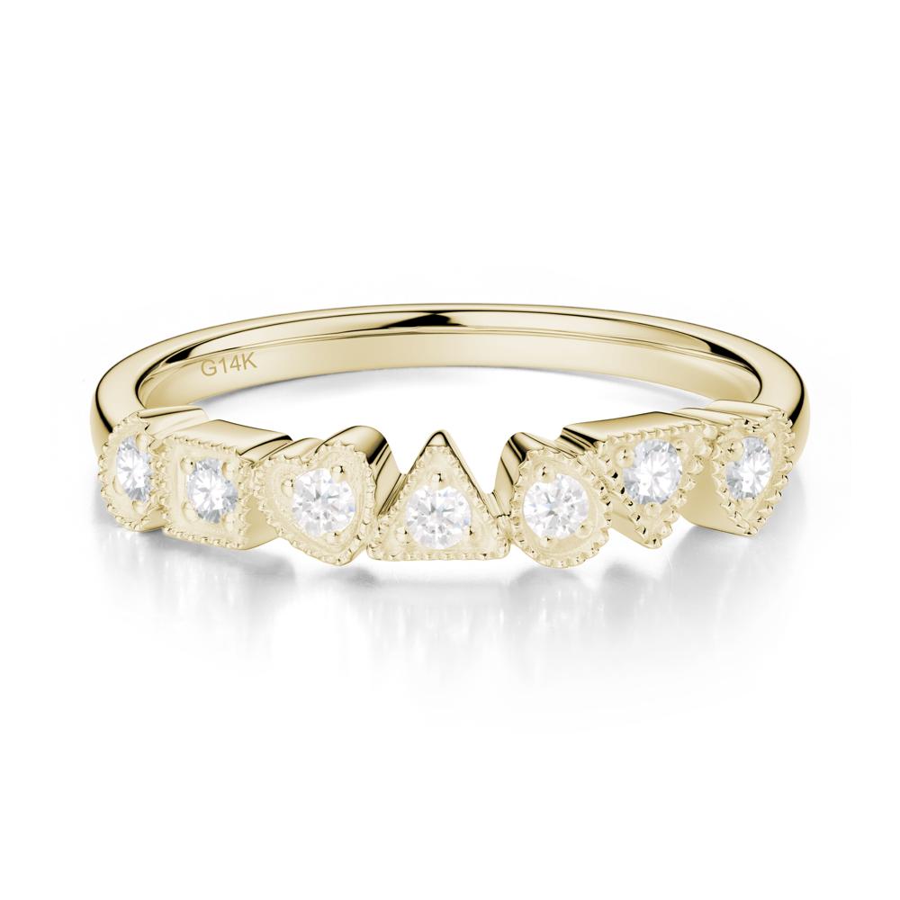 Multi-Shape Cubic Zirconia Ring - LUO Jewelry #metal_14k yellow gold