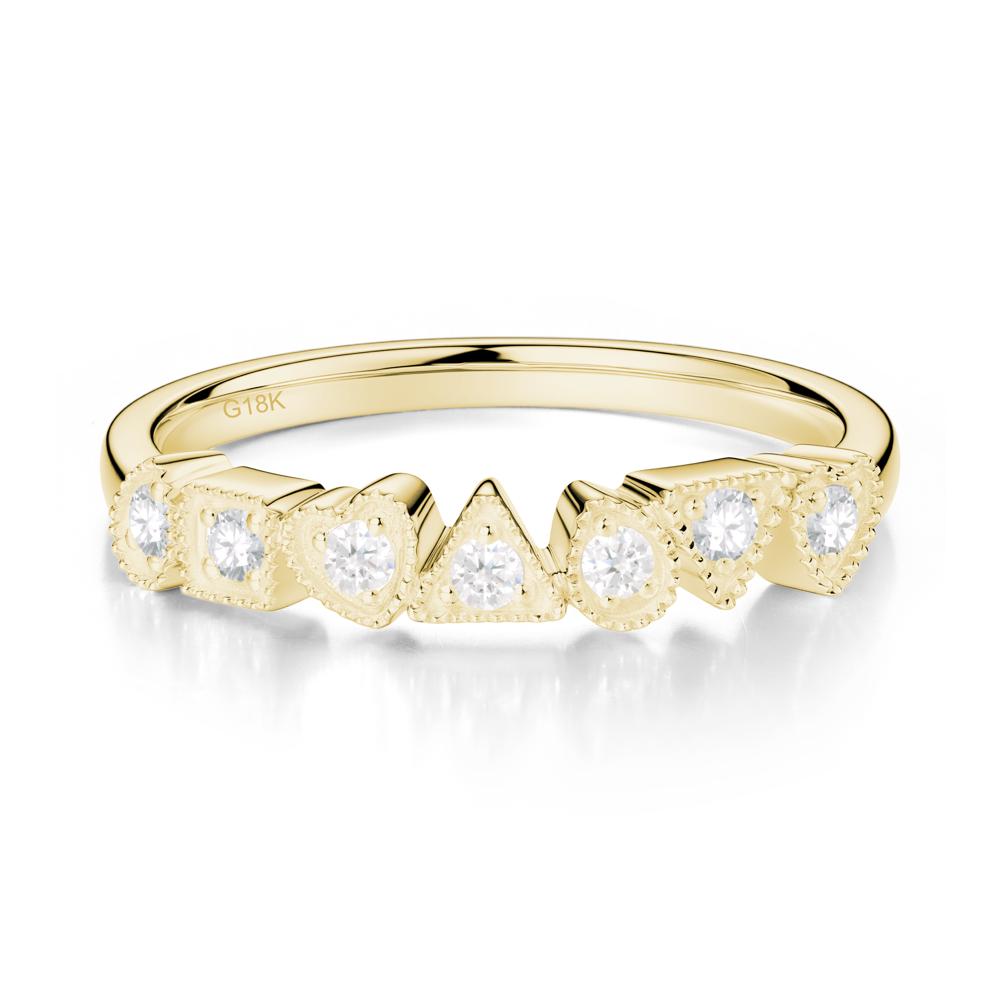 Multi-Shape Cubic Zirconia Ring - LUO Jewelry #metal_18k yellow gold