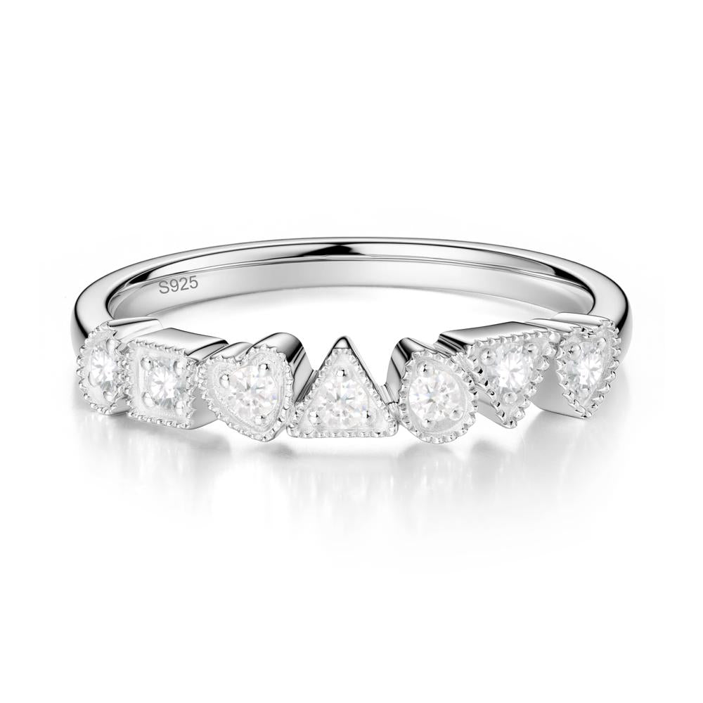 Multi-Shape Cubic Zirconia Ring - LUO Jewelry #metal_sterling silver