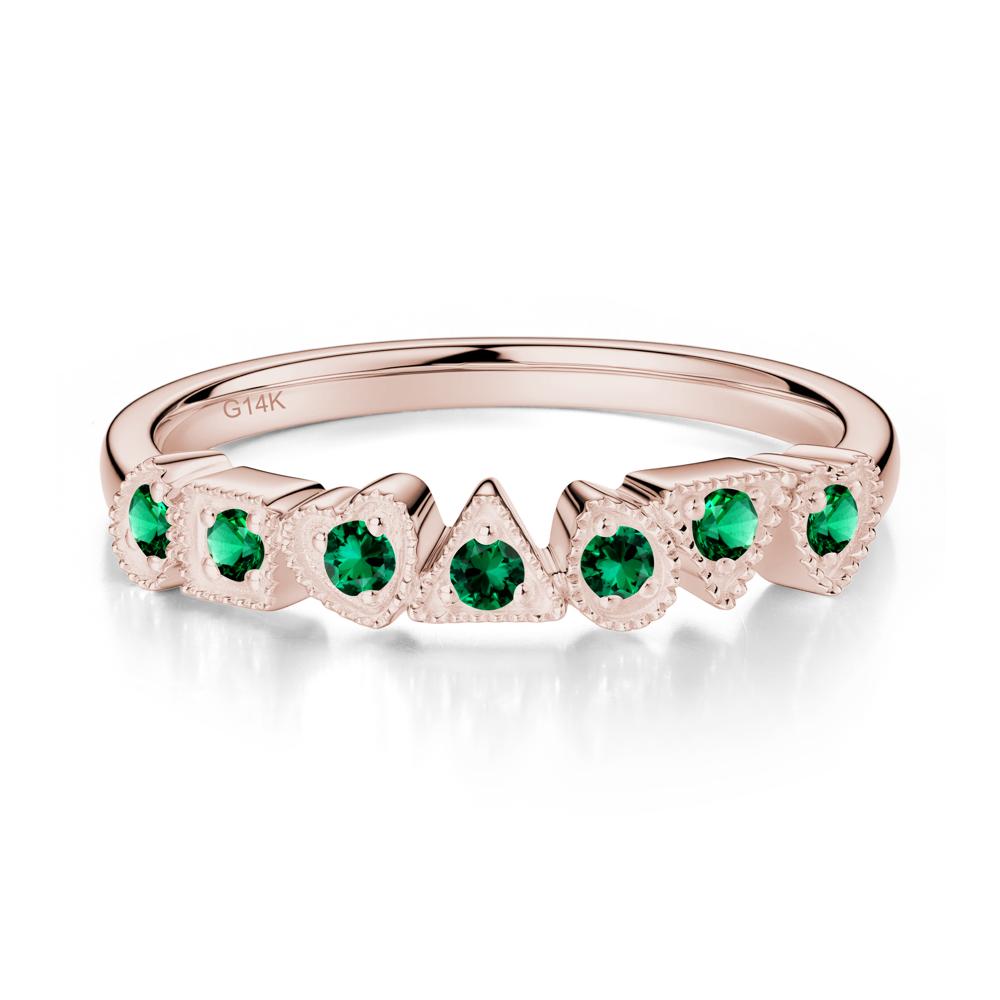Unique Emerald Statement Ring - LUO Jewelry #metal_14k rose gold