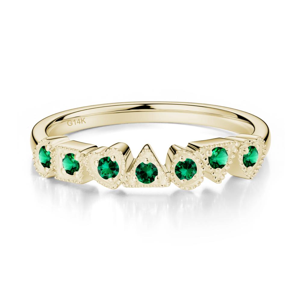 Unique Emerald Statement Ring - LUO Jewelry #metal_14k yellow gold