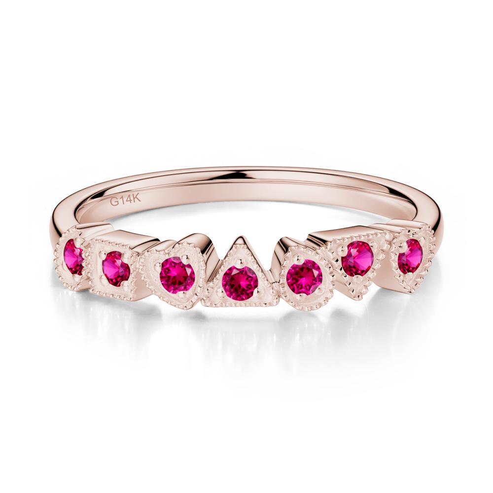 Multi-Shape Ruby Ring - LUO Jewelry #metal_14k rose gold