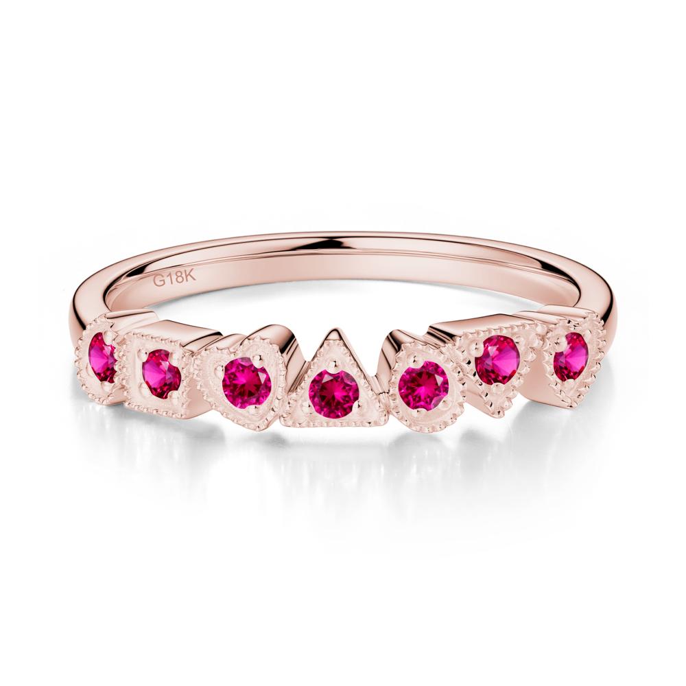 Multi-Shape Ruby Ring - LUO Jewelry #metal_18k rose gold