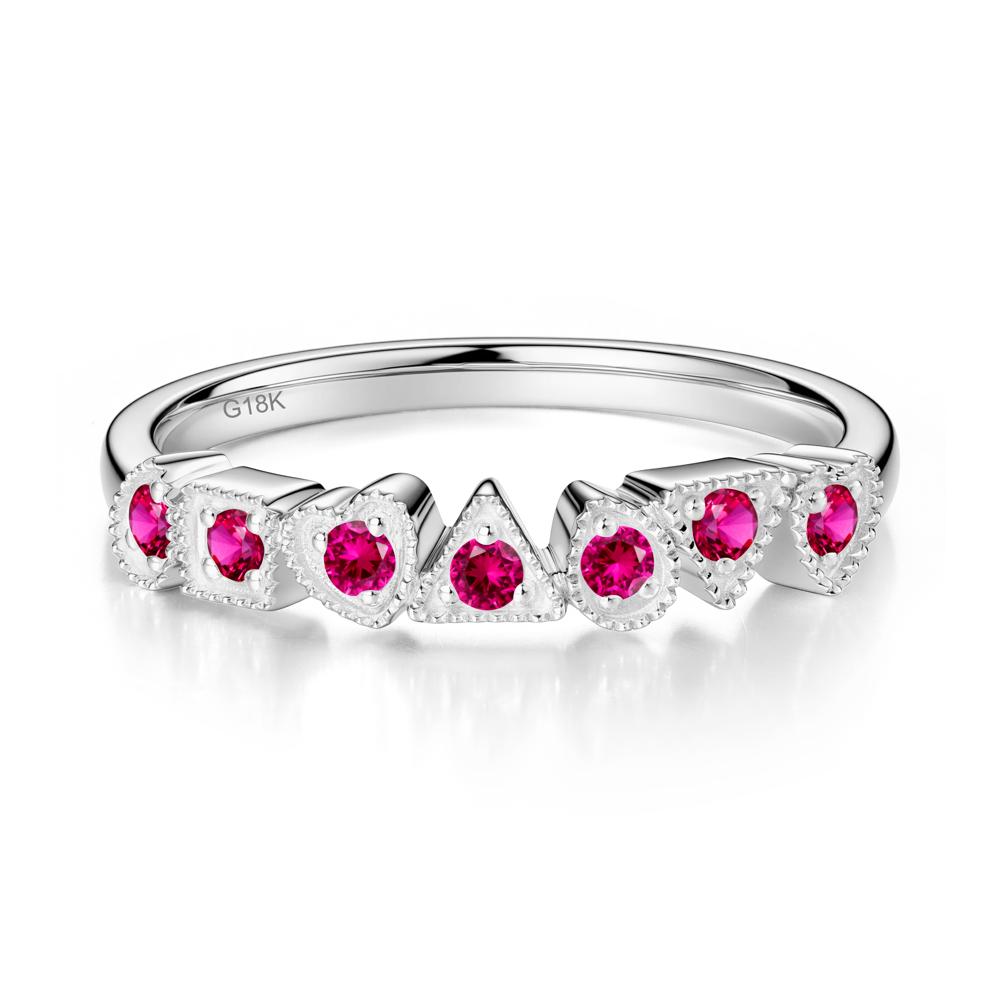 Multi-Shape Ruby Ring - LUO Jewelry #metal_18k white gold