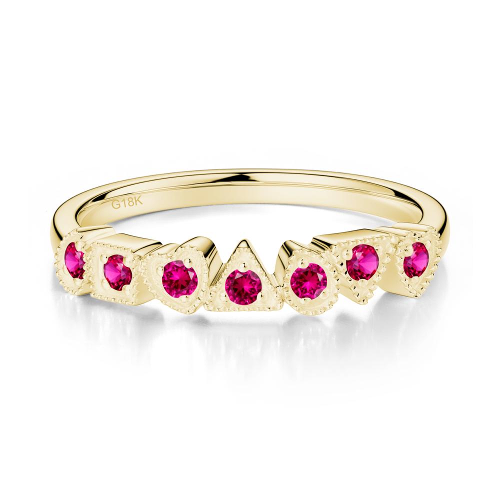 Multi-Shape Ruby Ring - LUO Jewelry #metal_18k yellow gold