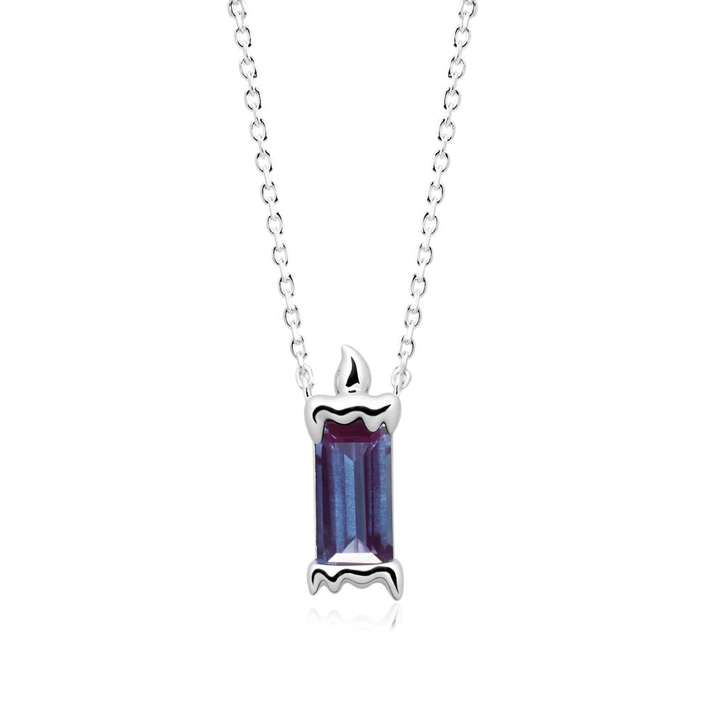 Unique Candle Design Alexandrite Pendant Necklace - LUO Jewelry #metal_sterling silver