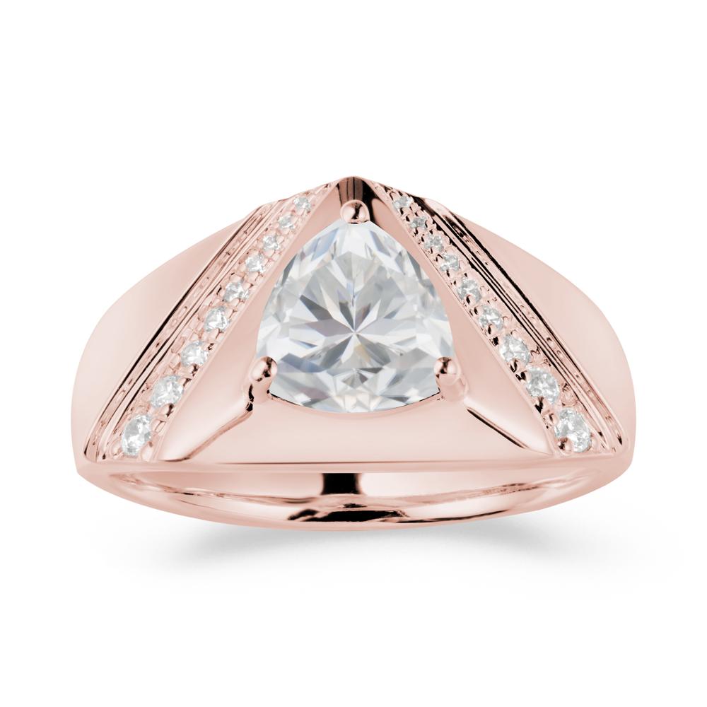 Simple Wide Band Cubic Zirconia Ring for Men - LUO Jewelry #metal_18k rose gold