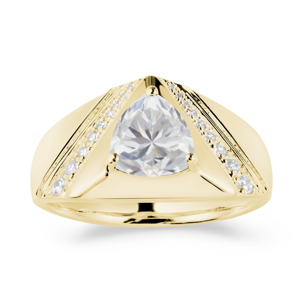 Simple Wide Band Cubic Zirconia Ring for Men - LUO Jewelry #metal_18k yellow gold