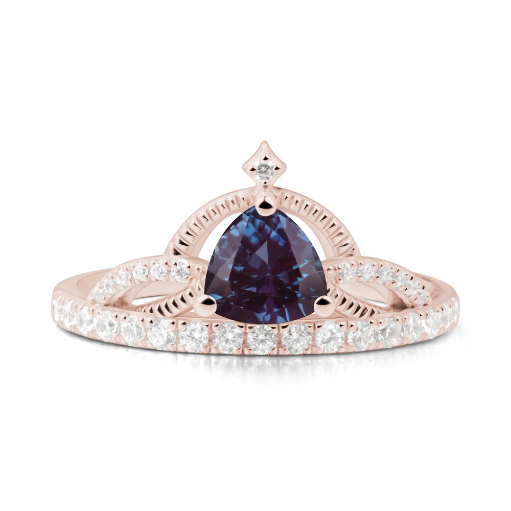 Tiara Alexandrite Engagement Ring - LUO Jewelry #metal_14k rose gold