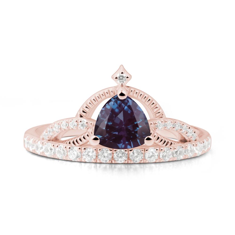 Tiara Alexandrite Engagement Ring - LUO Jewelry #metal_18k rose gold