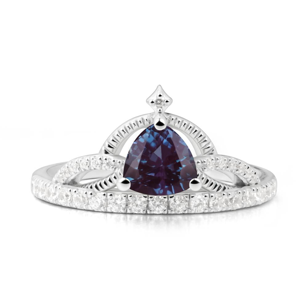 Tiara Alexandrite Engagement Ring - LUO Jewelry #metal_18k white gold