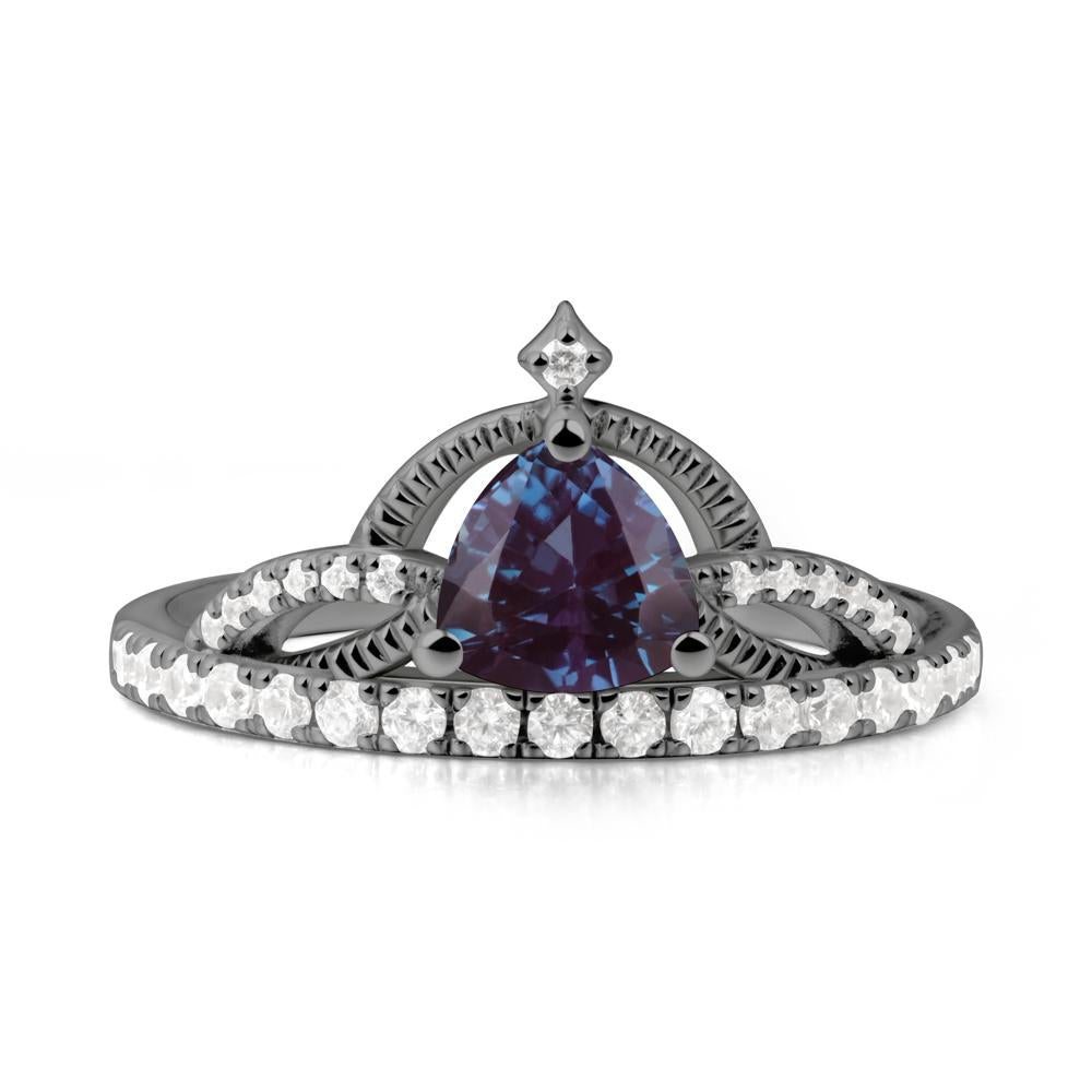 Tiara Alexandrite Engagement Ring - LUO Jewelry #metal_black finish sterling silver