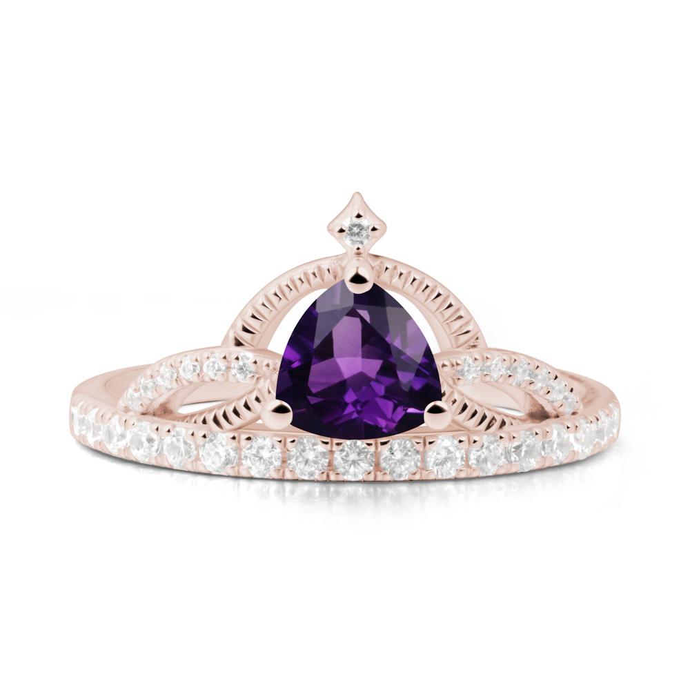 Trillion Cut Amethyst Tiara Ring - LUO Jewelry #metal_14k rose gold