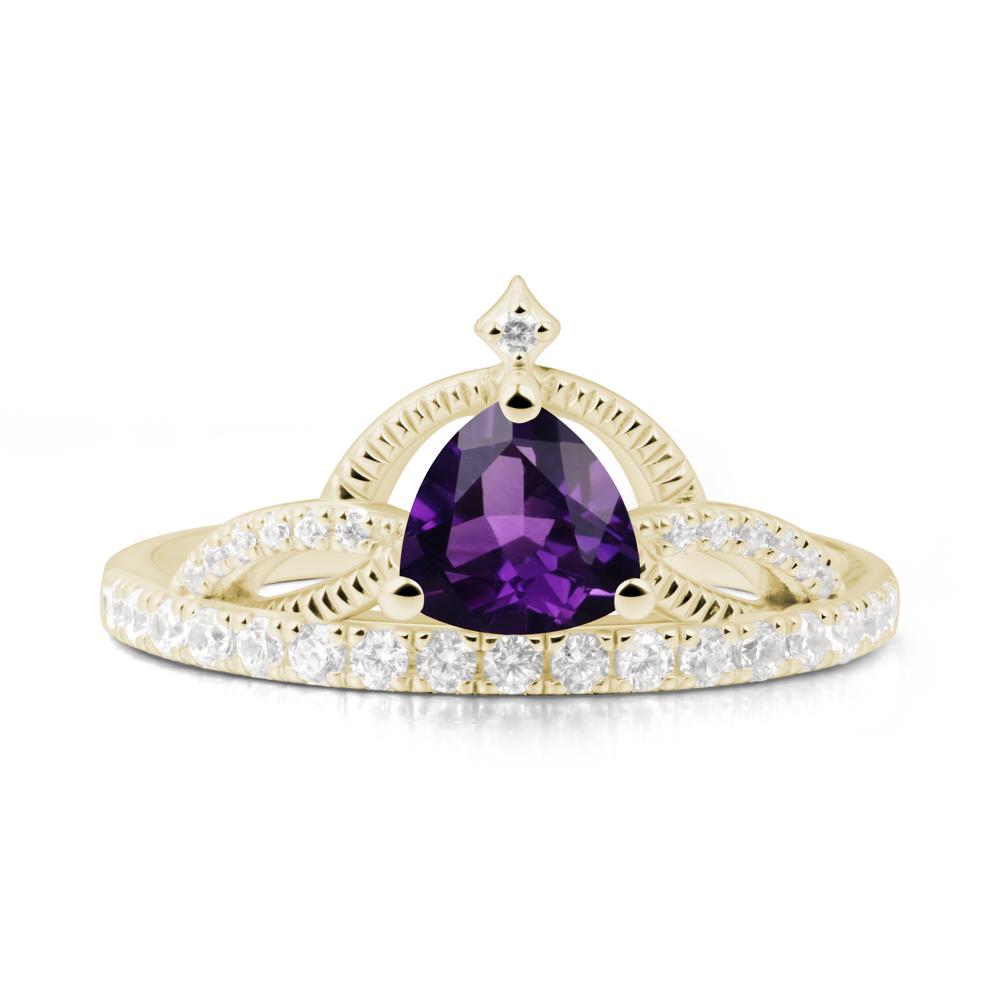 Trillion Cut Amethyst Tiara Ring - LUO Jewelry #metal_14k yellow gold
