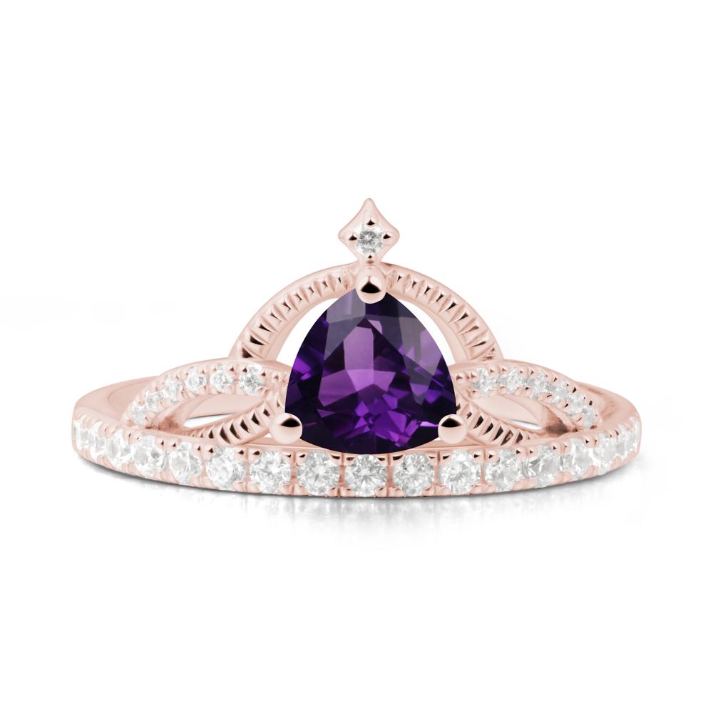 Trillion Cut Amethyst Tiara Ring - LUO Jewelry #metal_18k rose gold