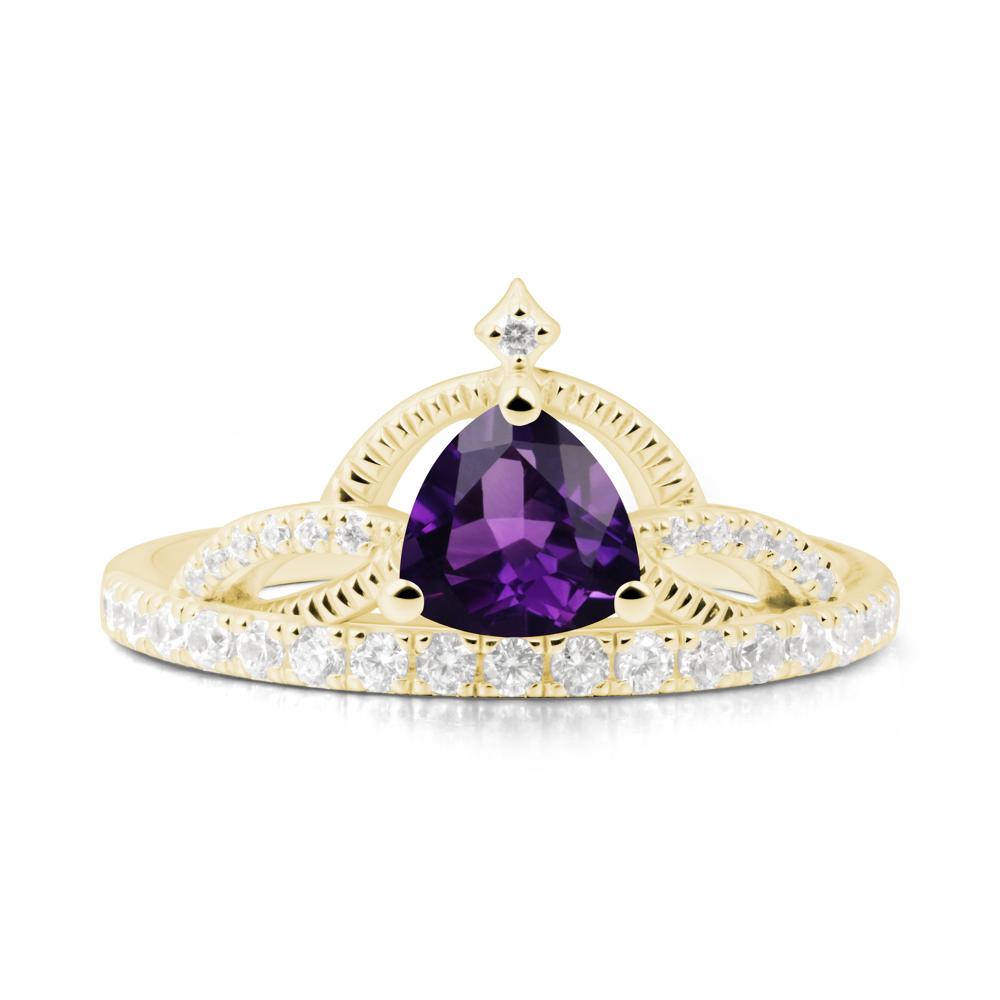 Trillion Cut Amethyst Tiara Ring - LUO Jewelry #metal_18k yellow gold