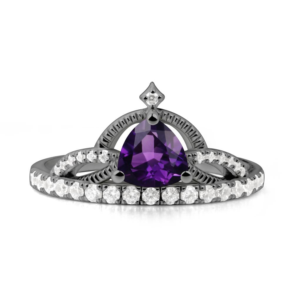 Trillion Cut Amethyst Tiara Ring - LUO Jewelry #metal_black finish sterling silver