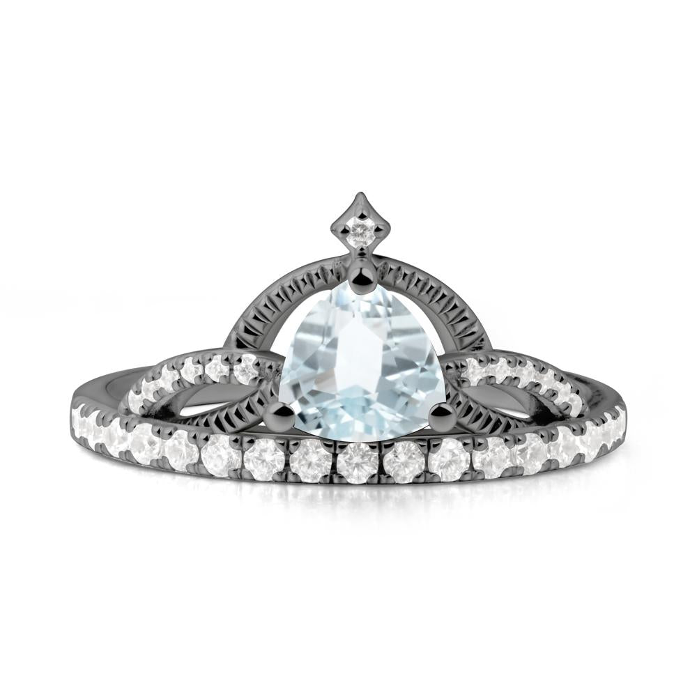 Trillion Cut Aquamarine Tiara Ring - LUO Jewelry #metal_black finish sterling silver