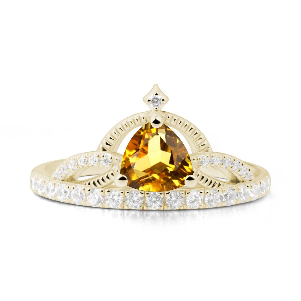 Trillion Cut Citrine Tiara Ring - LUO Jewelry #metal_14k yellow gold