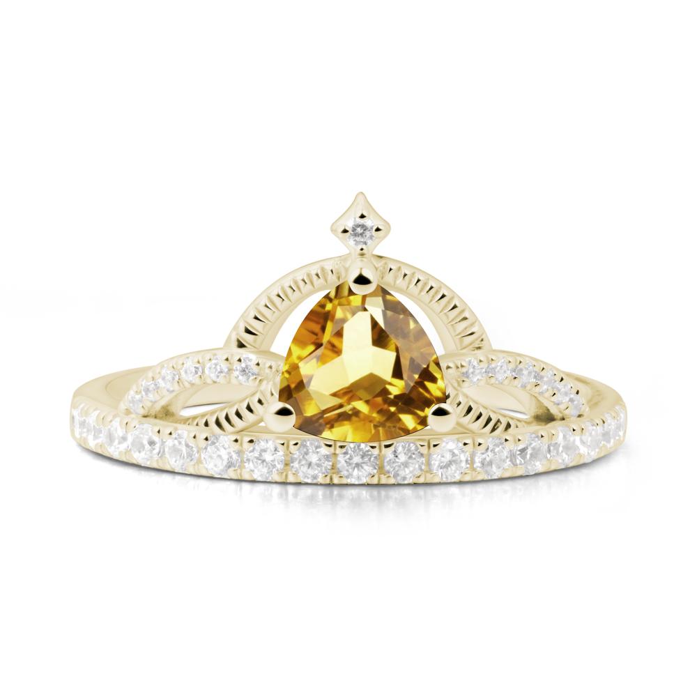 Trillion Cut Citrine Tiara Ring - LUO Jewelry #metal_14k yellow gold