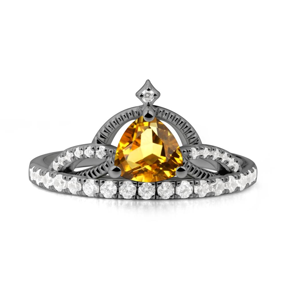 Trillion Cut Citrine Tiara Ring - LUO Jewelry #metal_black finish sterling silver