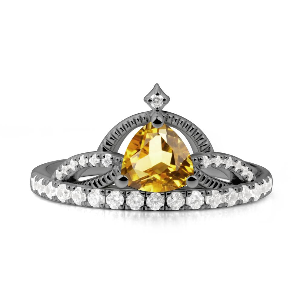 Trillion Cut Citrine Tiara Ring - LUO Jewelry #metal_black finish sterling silver