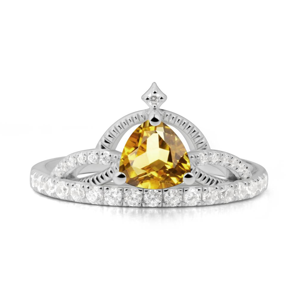 Trillion Cut Citrine Tiara Ring - LUO Jewelry #metal_platinum