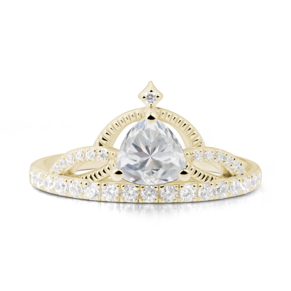 Trillion Cut Cubic Zirconia Tiara Ring - LUO Jewelry #metal_14k yellow gold