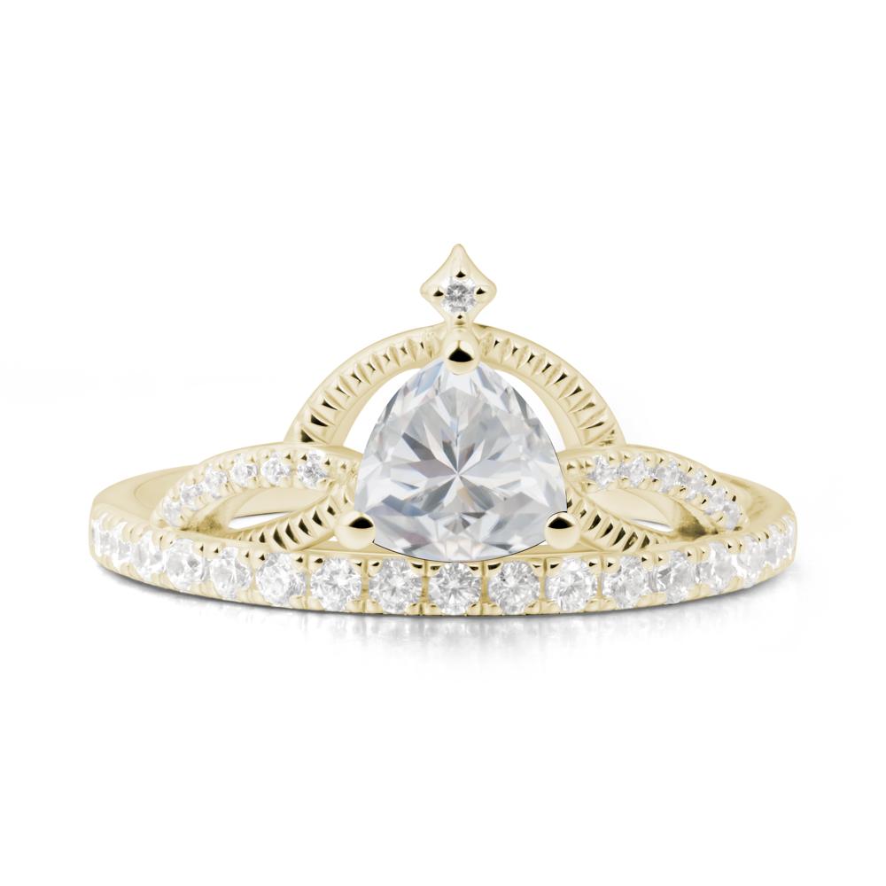 Trillion Cut Cubic Zirconia Tiara Ring - LUO Jewelry #metal_14k yellow gold