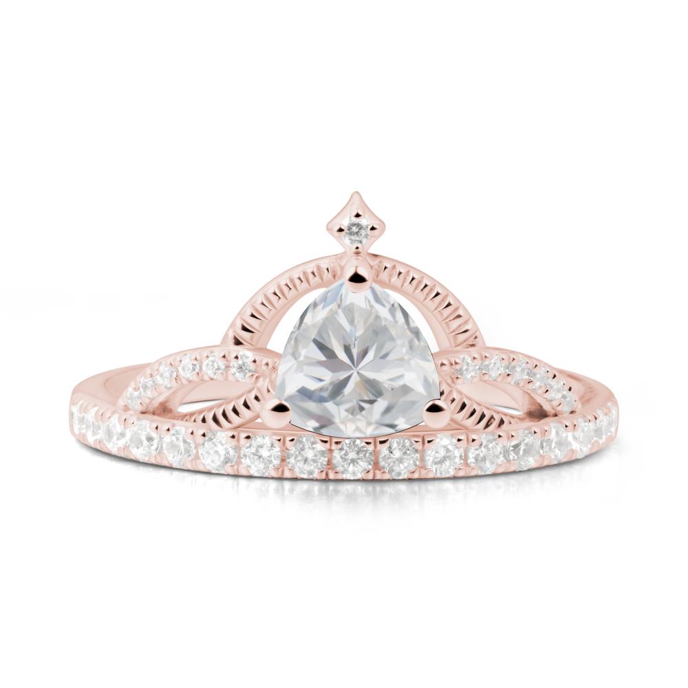 Trillion Cut Cubic Zirconia Tiara Ring - LUO Jewelry #metal_18k rose gold