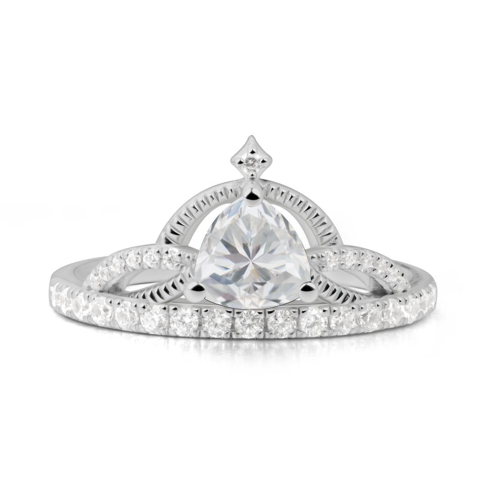 Trillion Cut Cubic Zirconia Tiara Ring - LUO Jewelry #metal_platinum