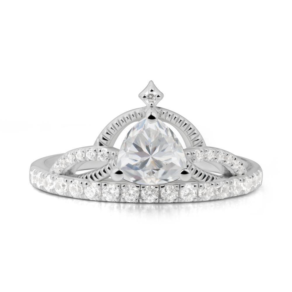 Trillion Cut Cubic Zirconia Tiara Ring - LUO Jewelry #metal_platinum