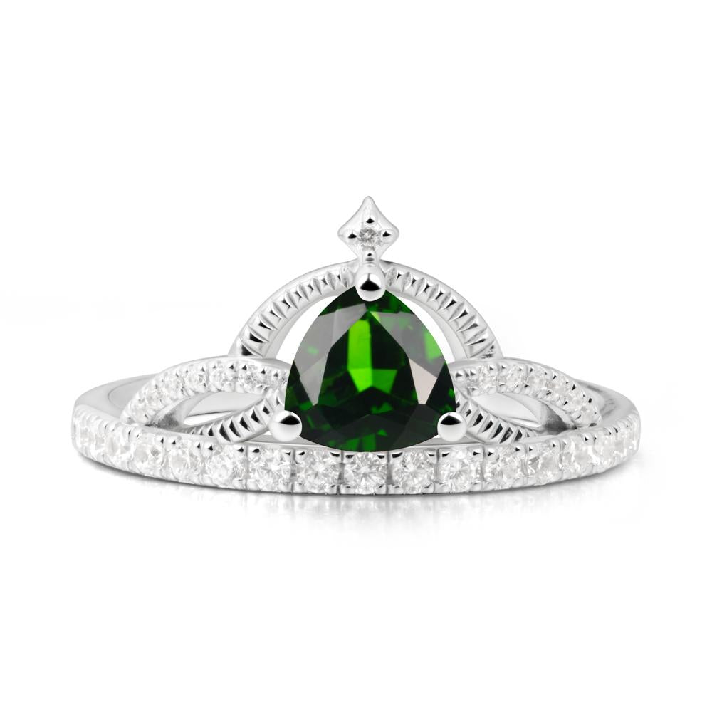 Tiara Diopside Engagement Ring - LUO Jewelry #metal_14k white gold