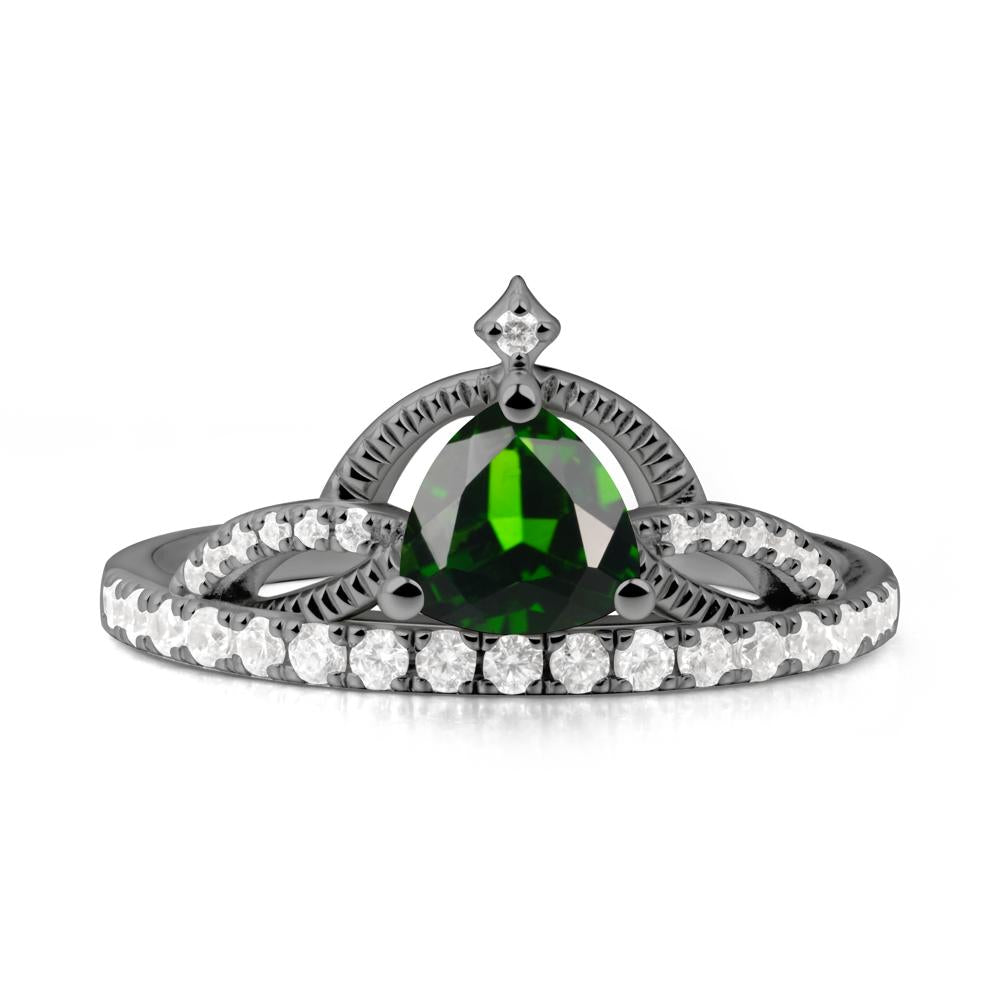 Tiara Diopside Engagement Ring - LUO Jewelry #metal_black finish sterling silver