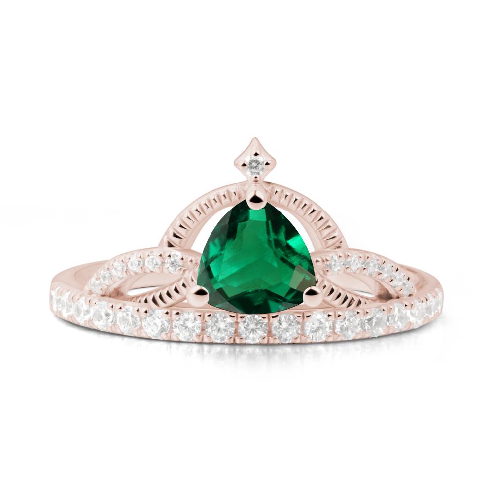 Tiara Emerald Engagement Ring - LUO Jewelry #metal_14k rose gold