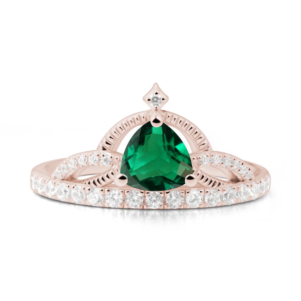 Tiara Emerald Engagement Ring - LUO Jewelry #metal_14k rose gold